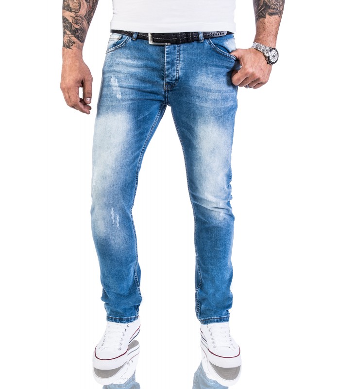 Herren Bekleidung Jeans Enge Jeans Purple Brand Denim Slim-Fit-Jeans im Distressed-Look in Blau für Herren 
