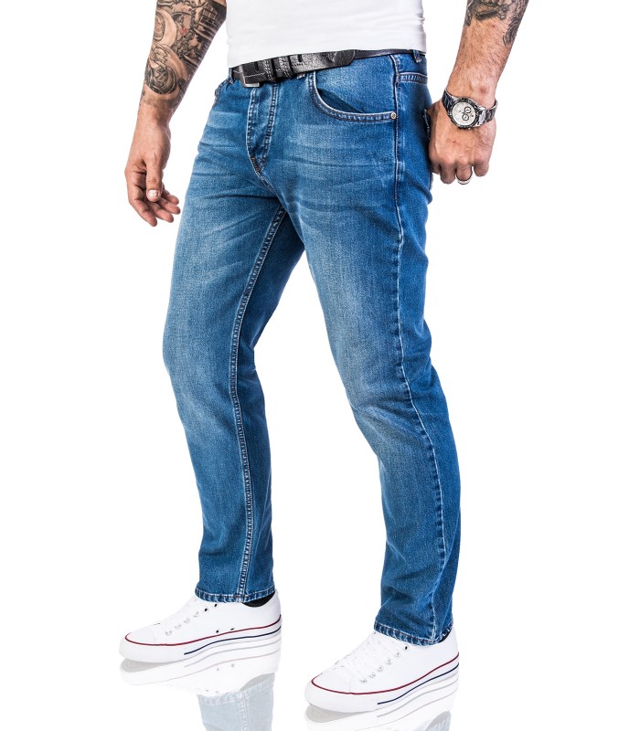 Free Side Herren Jeanshose Männer Hose Sommer Zipper Jeans FS-3520 Hellblau 