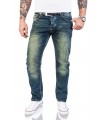 Lorenzo Loren Herren Designer Jeans Hose Dirty-Wash Jeans Denim Use