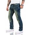Lorenzo Loren Herren Designer Jeans Hose Dirty-Wash Jeans Denim Use