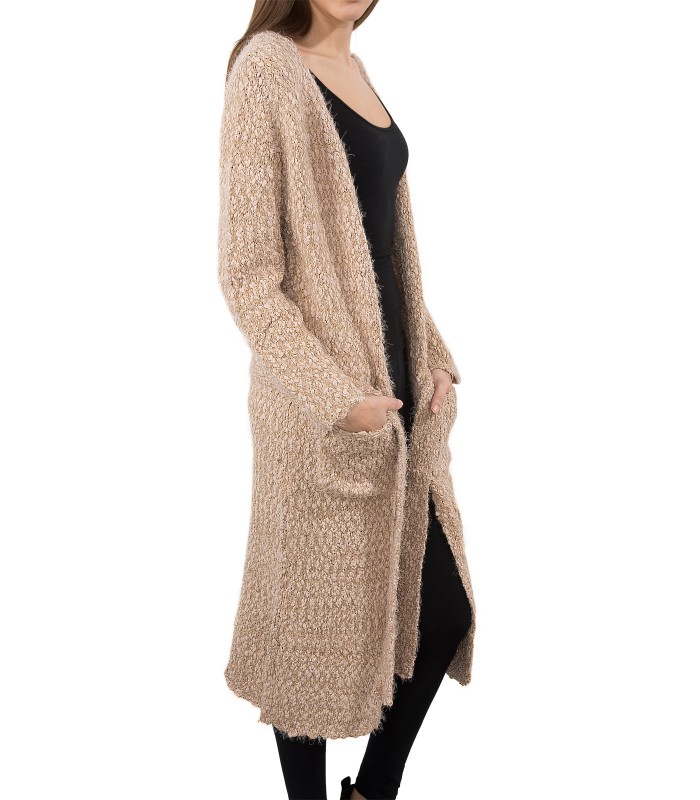 Damen Strickjacke Pullover Strickpullover lange Übergangs Jacke One Size D-142 