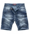 Rock Creek Herren Jeans Shorts Blau Dicke Nähte Weiss RC-2134