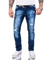 Rock Creek Herren Jeans Slim Fit Destroyed Look Blau RC-2142