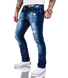 Rock Creek Herren Jeans Slim Fit Destroyed Look Blau RC-2142