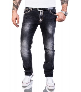 Rock Creek Herren Jeans Slim Fit Hose Schwarz Denim RC-2143