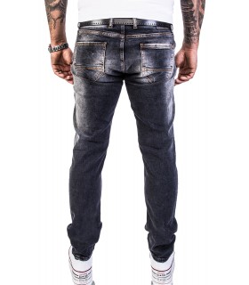 Rock Creek Herren Jeans Slim Fit Hose Schwarz Denim RC-2143
