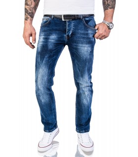 Rock Creek Herren Designer Jeans Hose Regular Fit Stonewashed Used Look M40 NEU