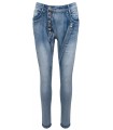 Coole Damen Jeans Hose Knittereffekt Denim Blau Clubwear Jeans X 