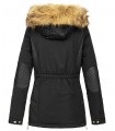 Damen Winter Jacke mit Kapuze Teddyfell-Futter D-430