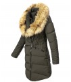 Damen Winter Jacke Steppmantel mit Kunstfellkragen D-434