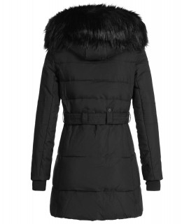 Damen Winter Jacke Mantel mit Kunstfellkragen D-435