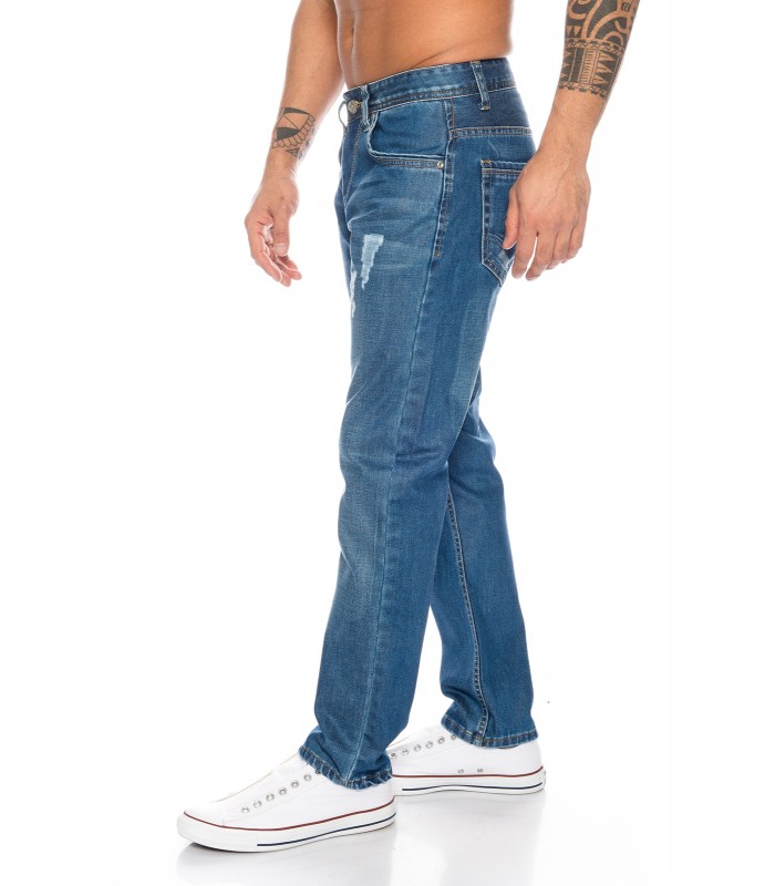 Jeanshose Röhrenjeans Straight Cut Slim Fit Hose Clubwear Herren OZONEE DP/596 