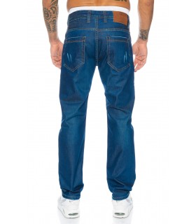 Herren Jeans Hose Regular Slim Denim Jeans Blau  