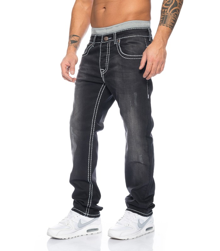 Jean Shop Denim Jeanshose in Schwarz für Herren Herren Bekleidung Jeans Jeans mit Gerader Passform 