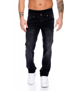Rock Creek Herren Jeans Regular Fit Schwarz RC-2095