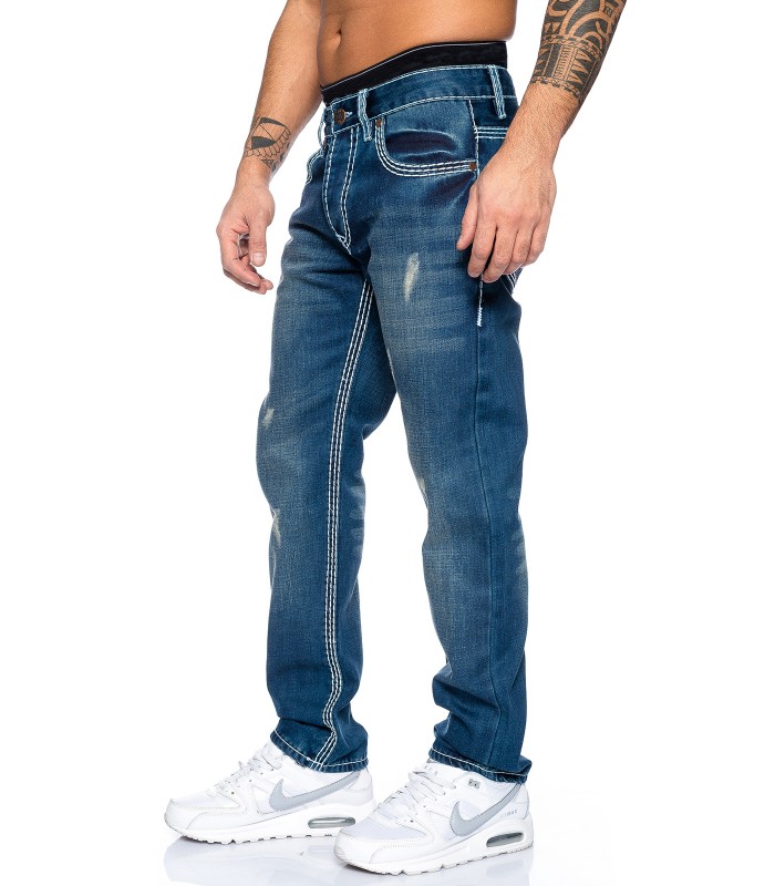 Jeans mit dicker weißer naht herren