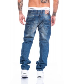 Lorenzo Loren Herren Jeans Denim Hose Blau Regular Straight LL-2519