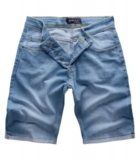 Gelverie Herren Jeansshorts Slim Fit Blau G-302