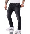 Herren Jeans Designer Hose Schwarz Straight-Cut Jeans Denim 