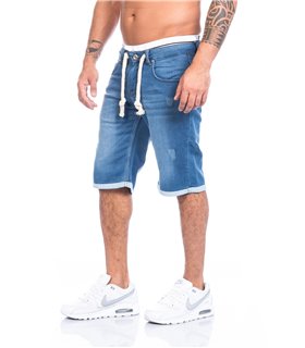 Herren Shorts Bermuda kurze Hose Jogg Shorts Jeansshorts Blau LL02