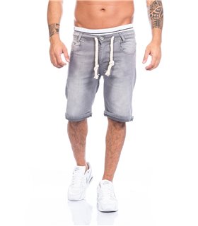 Herren Bermuda Shorts kurze Hose Jogg Jeans Shorts elastisch LL01