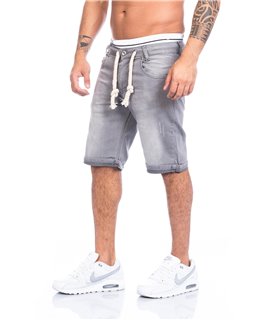 Herren Bermuda Shorts kurze Hose Jogg Jeans Shorts elastisch LL01