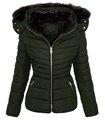 Designer Damen Winterjacke warm Winter Jacke elegant warm Parka Stepp 