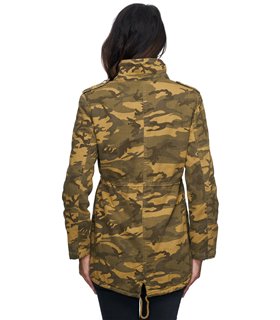 Damen Winter Jacke camouflage mit Teddyfell-Futter D-243