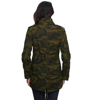 Damen Winter Jacke camouflage mit Teddyfell-Futter D-243