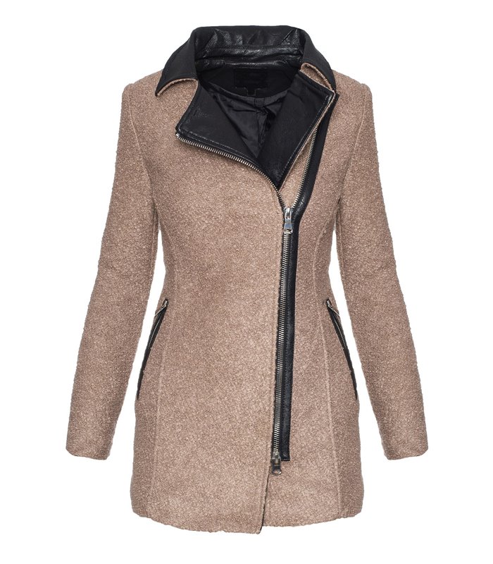 Damen Winter Mantel Jacke Parka Kunstleder Stehkragen Warm Damenjacke Kaufen