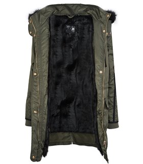 Damen jacke mantel winterjacke wasserabweisend Kunstfellkragen D-261