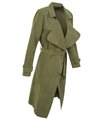 Damen Trenchcoat Mantel mit Wasserfallkragen D-302