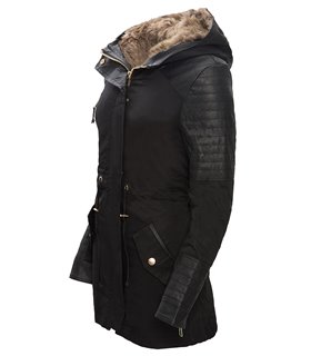 Warme Damen Winter Parka Jacke langer Mantel Winterjacke Fell Kragen  