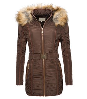 Damen Winter Mantel Jacke mit Fell Kapuze warmes Teddyfell Damenjacke 