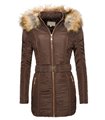 Damen Winter Mantel Jacke mit Fell Kapuze warmes Teddyfell Damenjacke 