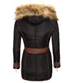Damen Mantel Winter Jacke Kapuze mit Kunstpelz warm Parka Outdoor 