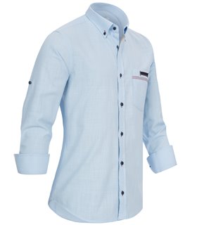 Herren Designer Leinen-Optik Hemd Langarmhemd Herrenhemd 