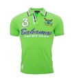 Herren Polo Hemd Shirt Kurzarm T-Shirt Sommer Pique Muster Bahamas Sticker 