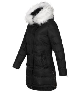 Damen Winter Jacke mit Kunstfellkragen D-452 
