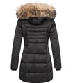 Damen Winter Mantel mit Kapuze Kunstfellkragen D-426