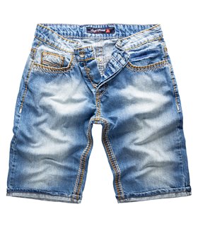 Herren Jeans Short kurze Hose dicke Nähte Bermuda Shorts 