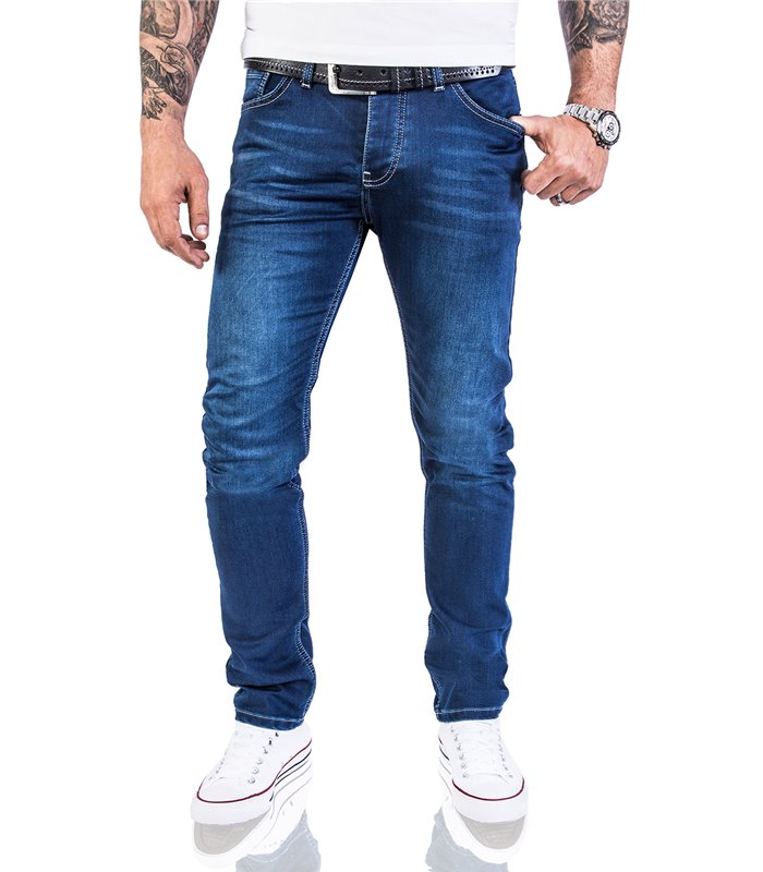 Neighborhood Ausgeblichene Slim-Fit-Jeans in Blau für Herren Herren Bekleidung Jeans Enge Jeans 