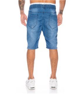 Herren Bermuda Shorts Jogg Jeans Shorts kurze Hose Bermuda Sweathose Blau 
