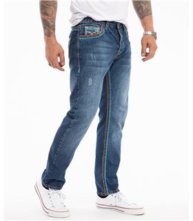 Rock Creek Herren Jeans Comfort Fit Dunkelblau RC-2270