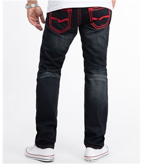 herren designer denim jeans hose dicke zier nähte 