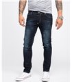 Rock Creek Herren Jeans Stretch Slim Fit Dunkelblau Used Look RC-2118